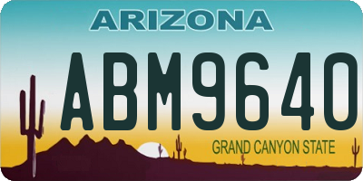 AZ license plate ABM9640