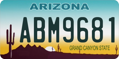 AZ license plate ABM9681
