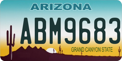AZ license plate ABM9683