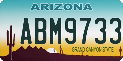AZ license plate ABM9733