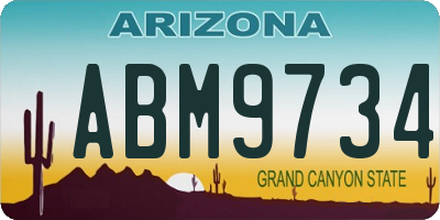 AZ license plate ABM9734
