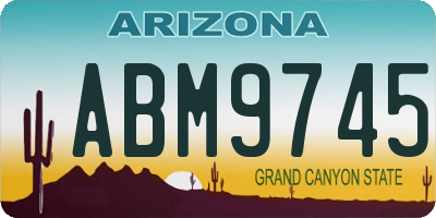 AZ license plate ABM9745