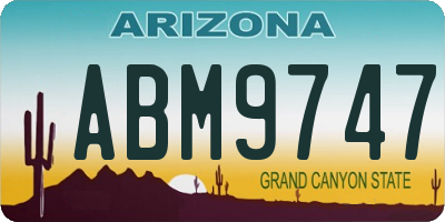 AZ license plate ABM9747