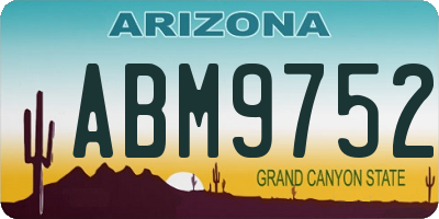 AZ license plate ABM9752