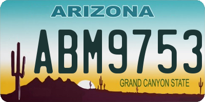 AZ license plate ABM9753
