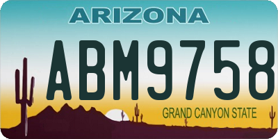 AZ license plate ABM9758