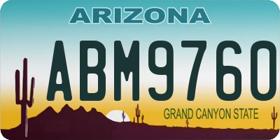 AZ license plate ABM9760