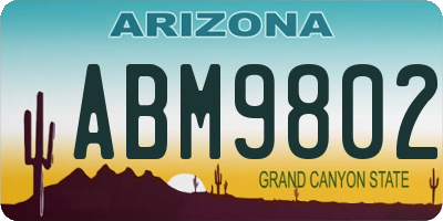 AZ license plate ABM9802