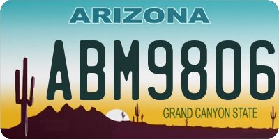 AZ license plate ABM9806