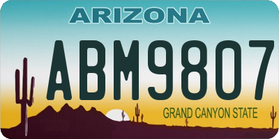 AZ license plate ABM9807