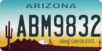 AZ license plate ABM9832