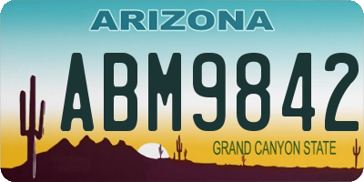 AZ license plate ABM9842