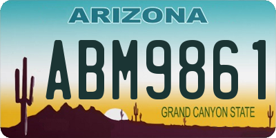 AZ license plate ABM9861
