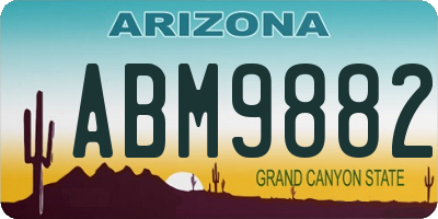 AZ license plate ABM9882