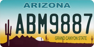 AZ license plate ABM9887