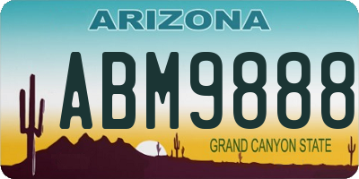 AZ license plate ABM9888