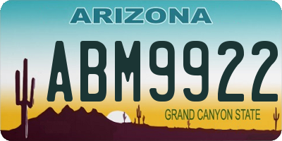 AZ license plate ABM9922