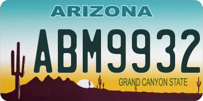 AZ license plate ABM9932