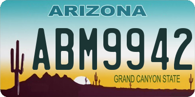 AZ license plate ABM9942