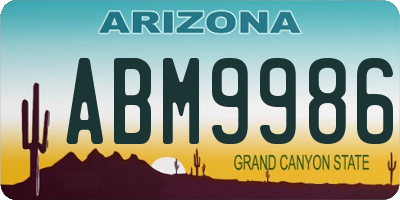 AZ license plate ABM9986