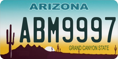 AZ license plate ABM9997