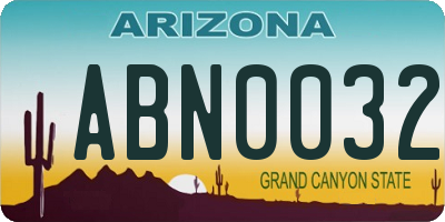 AZ license plate ABN0032