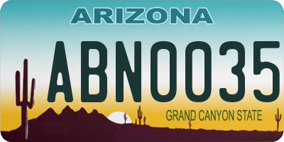 AZ license plate ABN0035
