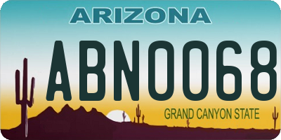 AZ license plate ABN0068