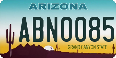 AZ license plate ABN0085