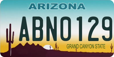 AZ license plate ABN0129