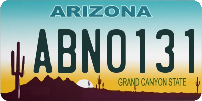 AZ license plate ABN0131