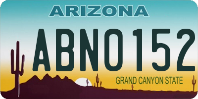 AZ license plate ABN0152