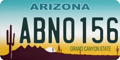 AZ license plate ABN0156