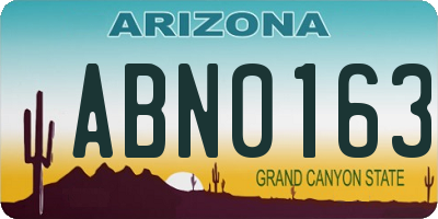 AZ license plate ABN0163