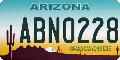AZ license plate ABN0228