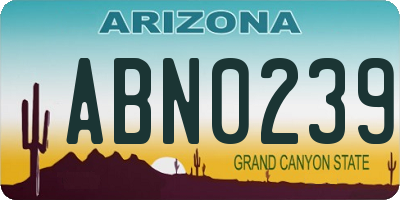AZ license plate ABN0239