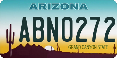 AZ license plate ABN0272