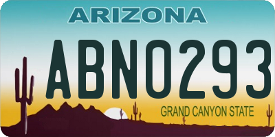 AZ license plate ABN0293