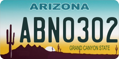AZ license plate ABN0302