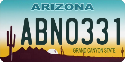 AZ license plate ABN0331