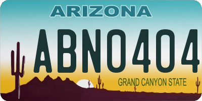 AZ license plate ABN0404