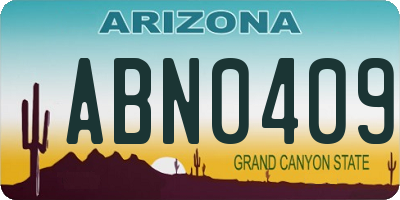 AZ license plate ABN0409