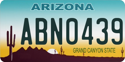 AZ license plate ABN0439