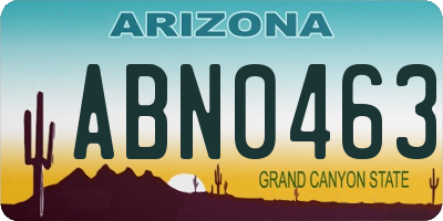 AZ license plate ABN0463