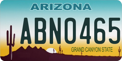AZ license plate ABN0465