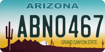 AZ license plate ABN0467