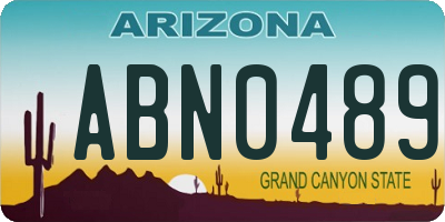 AZ license plate ABN0489
