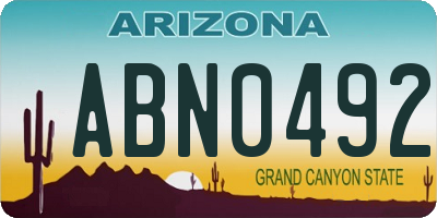 AZ license plate ABN0492