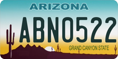 AZ license plate ABN0522
