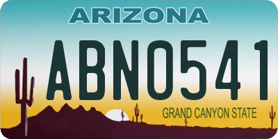 AZ license plate ABN0541